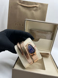 Bvlgari Serpenti Watch 35mm Rose Gold Blue Dial