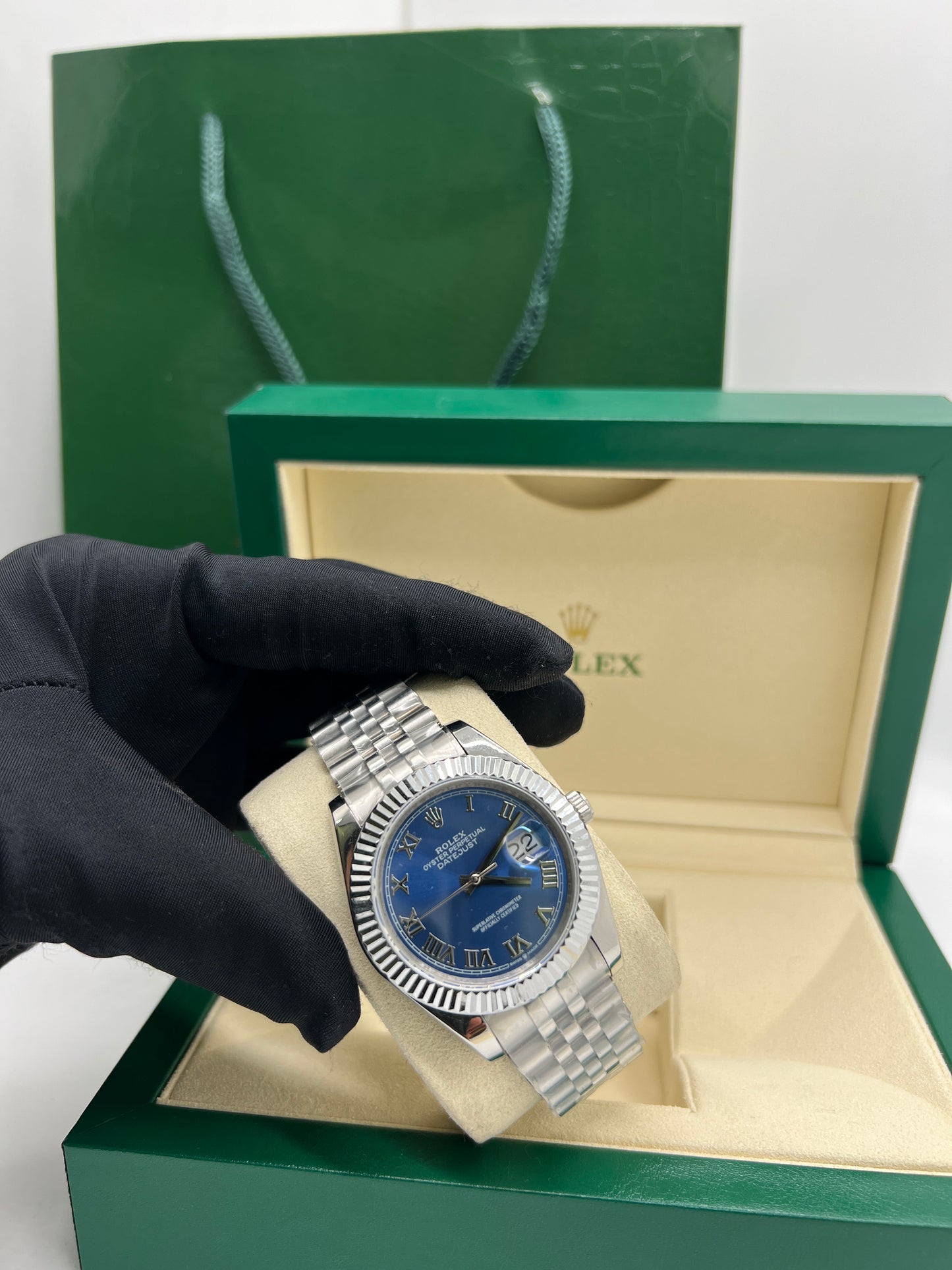 Datejust 41 Roman, Azzurro Blue Dial, Fluted Bezel