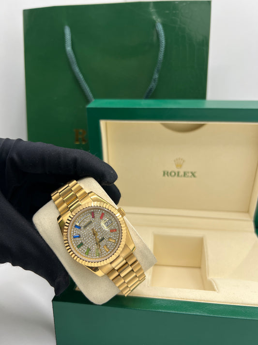 Rolex Day-Date Pave Rainbow Dial