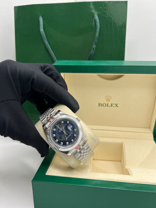 Rolex Datejust 41 Fluted Bezel Blue Diamond Dial