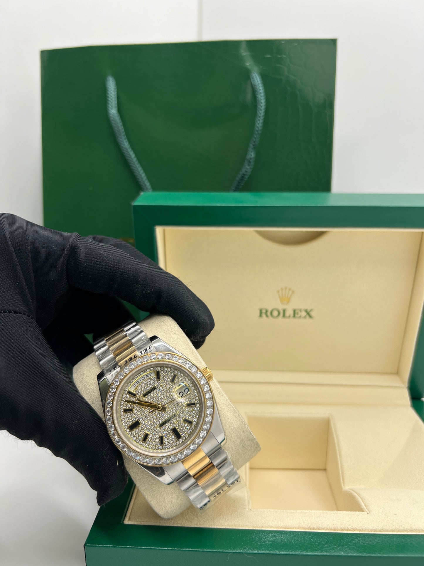 ROLEX DAY DATE TWO TONE DIAMOND DIAL