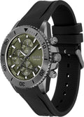 SILICONE-STRAP CHRONOGRAPH WATCH WITH OLIVE DIAL