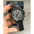 BLACK-PLATED CHRONOGRAPH WATCH WITH LINK BRACELET